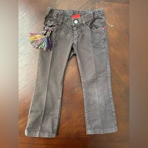 Oilily Kids Brown Jeans with Colorful Tassel size 4